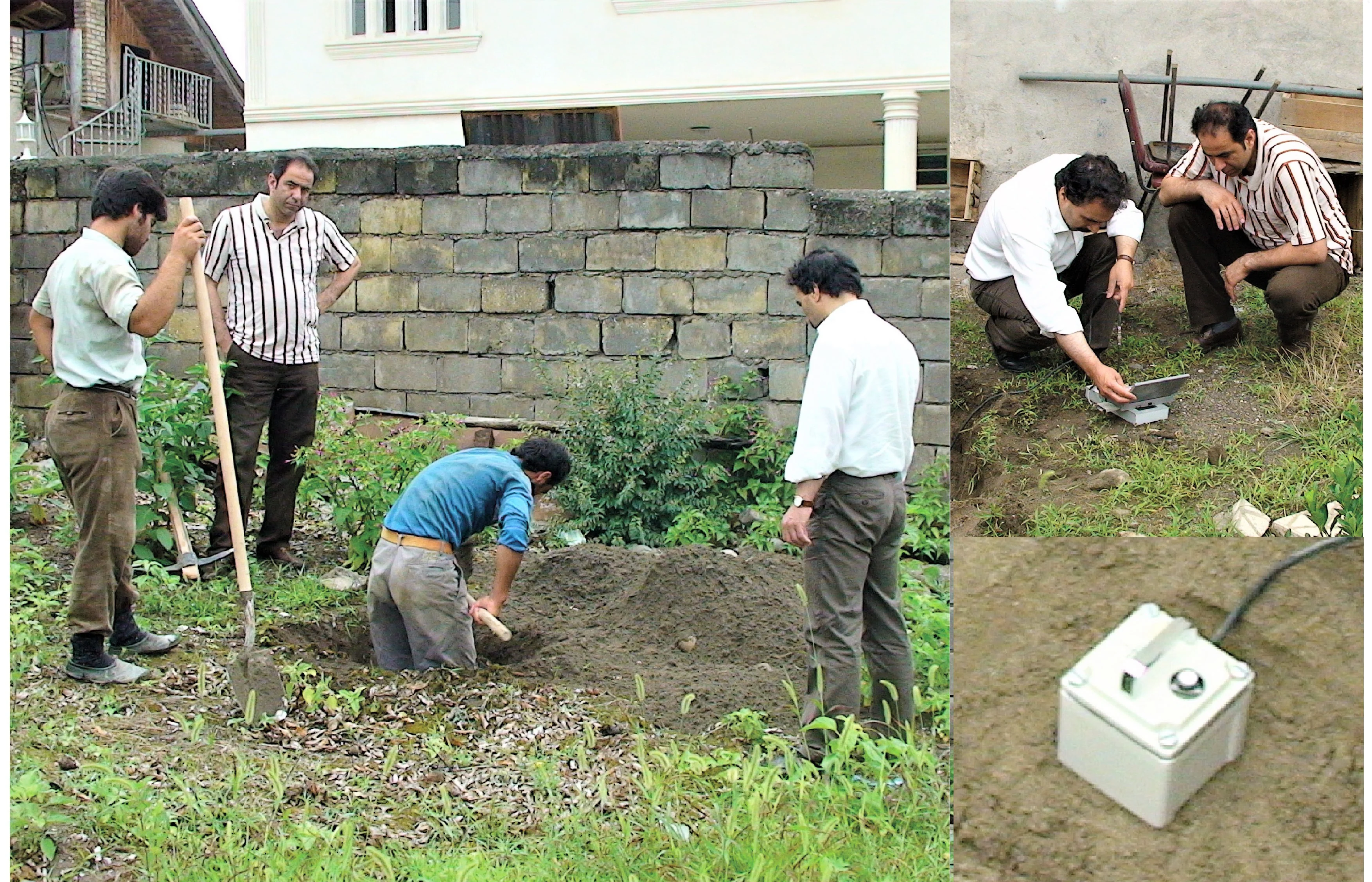 Microtremor geophysical testing, with Dr Abdolrahim Jalali (professor at Tabriz University) and Eng. Farhad Maghrebi, the project's owner.