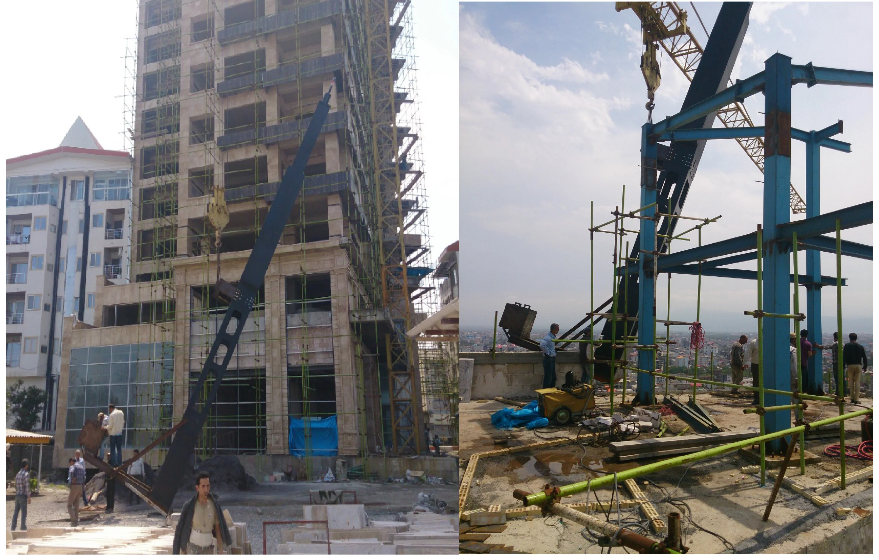 Electronic lightning-rod structure installed.