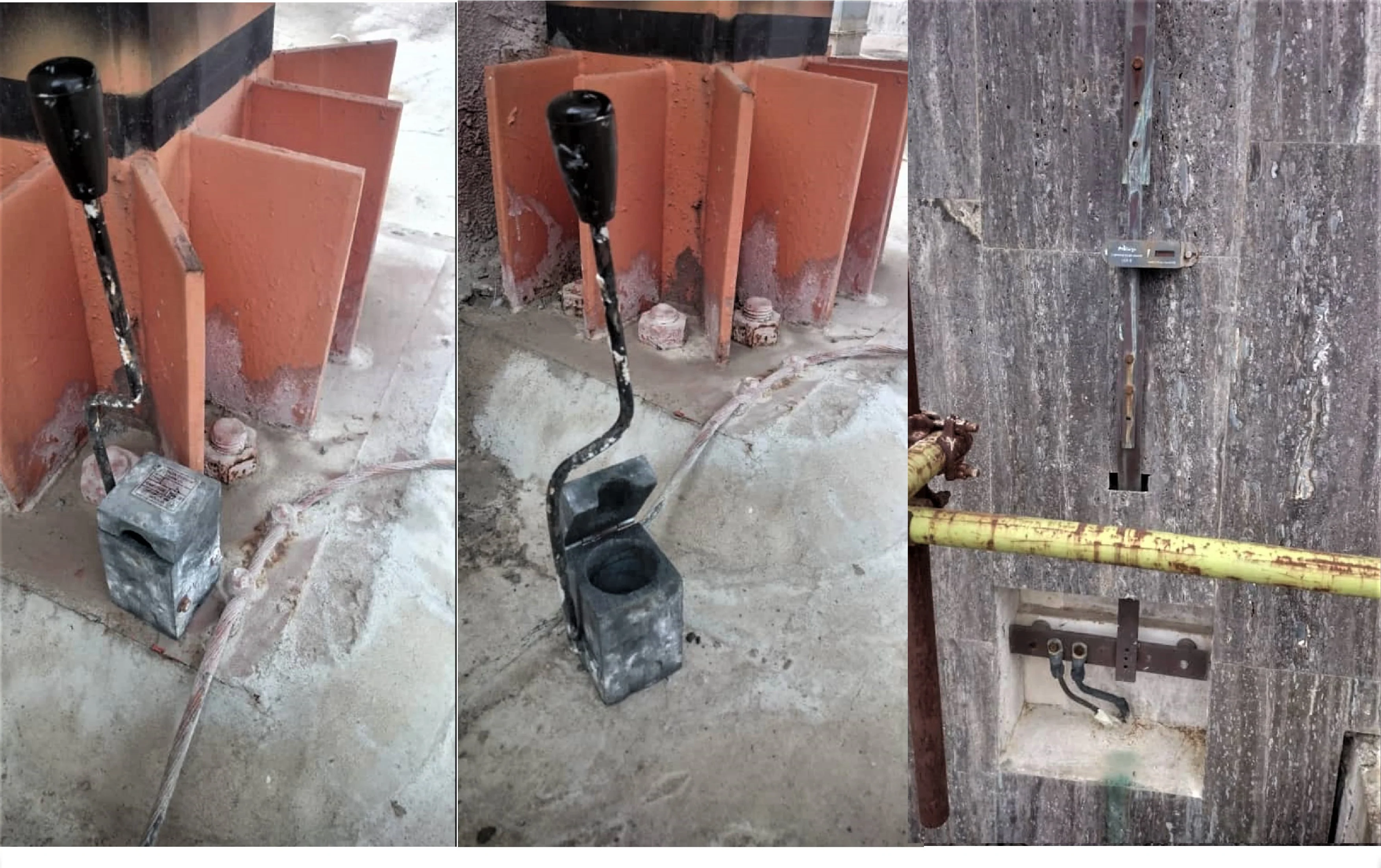 Grounding and structural-frame bonding system installed with cadweld.
