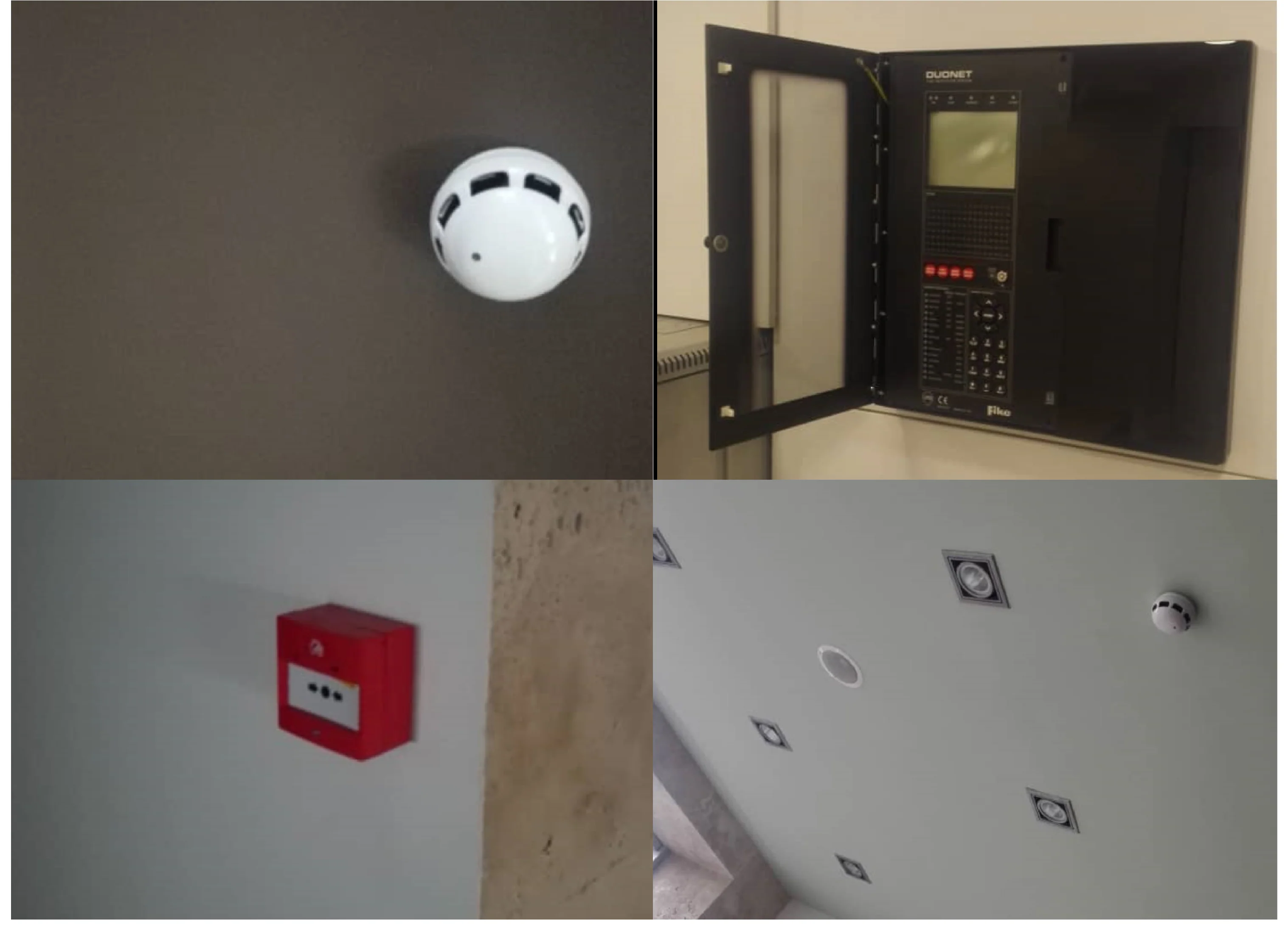 Complete addressable fire-alarm system installed.