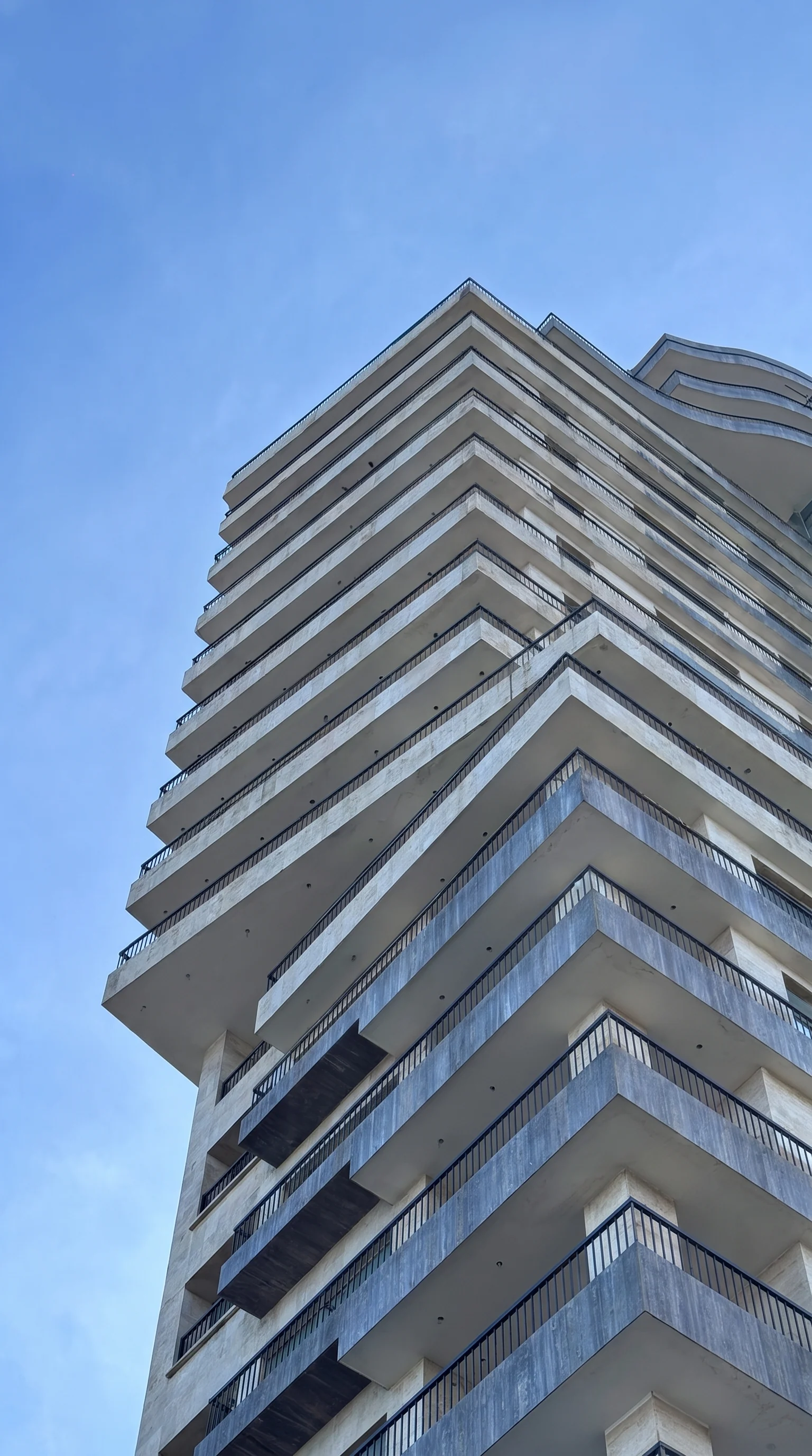 Maghrebi Tower from street level during construction