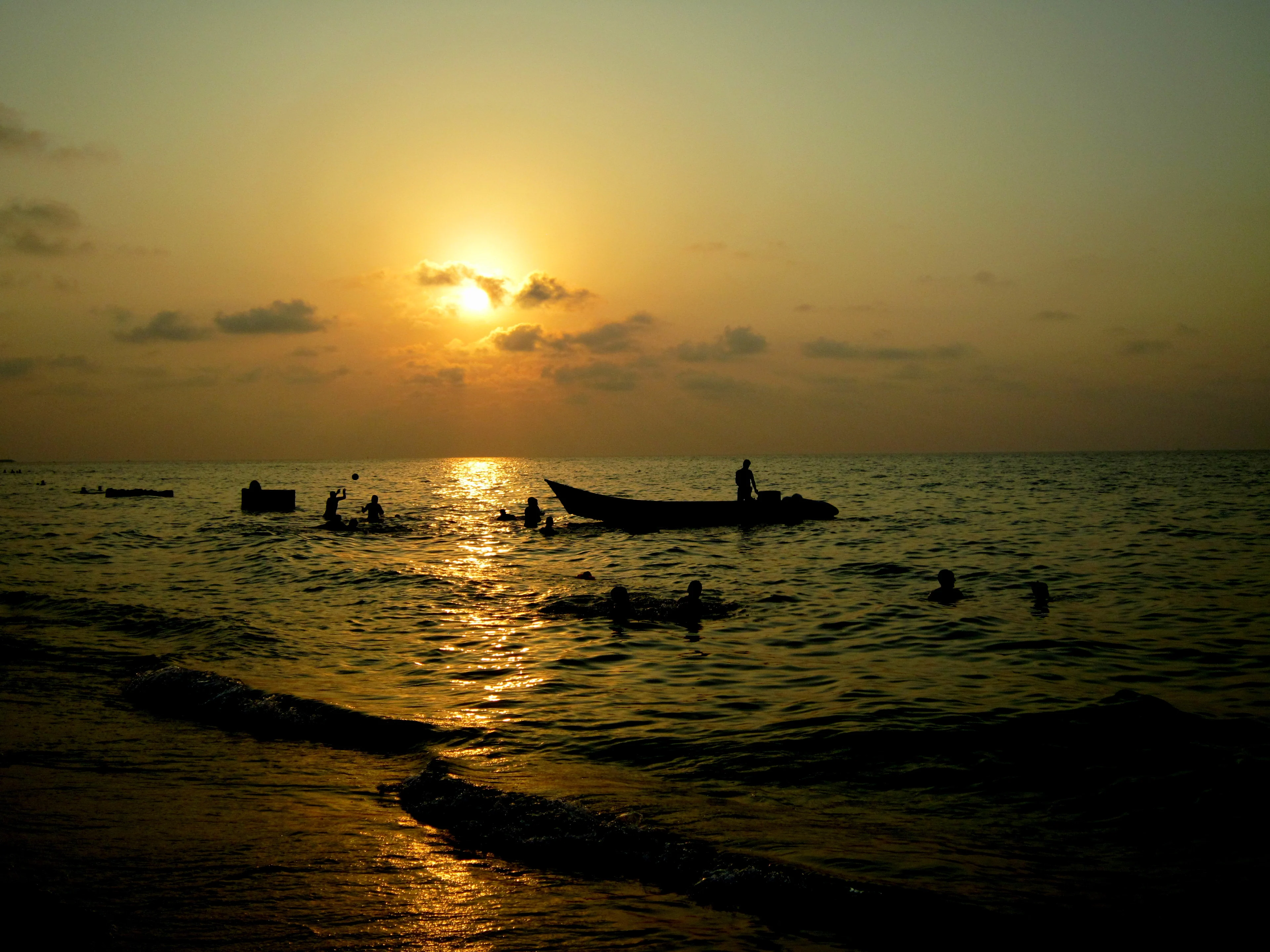 The Caspian shoreline at sunset